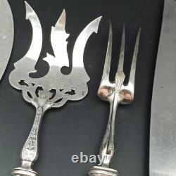 Service Forks Silver Plated Art Nouveau Orchid Punch Minerva To Serve
