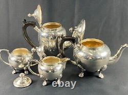 Service Tea Coffee Metal Silver Maker Teapot Pot Milk Sugar Bowl Restauration