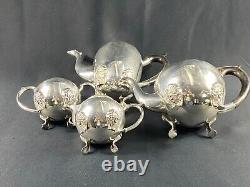 Service Tea Coffee Metal Silver Maker Teapot Pot Milk Sugar Bowl Restauration