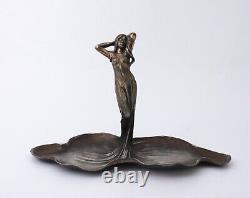 Serving Tray Woman Art Nouveau Metal WMF Württembergische Metallwarenfabrik