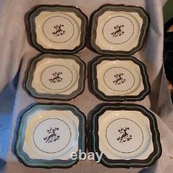 Set 12 Antique SILVER LENOX Art Deco Leaping Gazelle Overlay Green Mark Plates