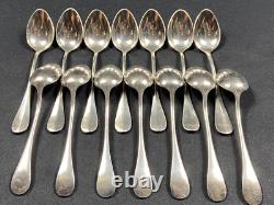 Set Of 12 Small Silver-Plated Moka Spoons Signed ERCUIS