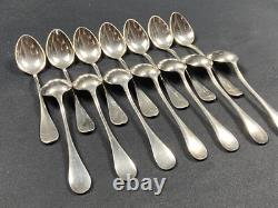 Set Of 12 Small Silver-Plated Moka Spoons Signed ERCUIS