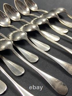 Set Of 12 Small Silver-Plated Moka Spoons Signed ERCUIS