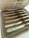 Set of 6 antique silver butter knifes, original box, 19-20th century, hallmarked
