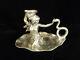 Signed Wmf Silver Plated Art Nouveau Woman & Snake Candle Holder Circa 1905