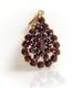 Silver 900 Gold Plated Garnet Pendant Vintage, Drop Pear, L 2.5Cm