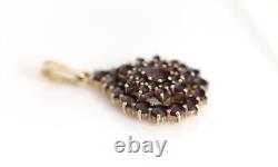 Silver 900 Gold Plated Garnet Pendant Vintage, Drop Pear, L 2.5Cm