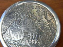 Silver Pill Box Silver Plated After Dinner Lancret Trainier