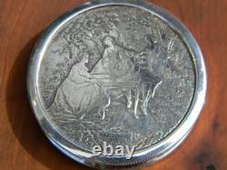 Silver Pill Box Silver Plated After Dinner Lancret Trainier