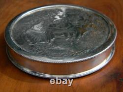 Silver Pill Box Silver Plated After Dinner Lancret Trainier
