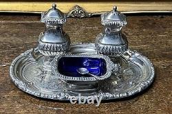 Silver Plate Condiment Set. In Original Box