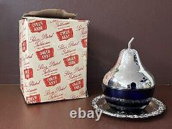 Silver Plate Honey Pot In The Shape Of A Pear, 1950's With Original Box