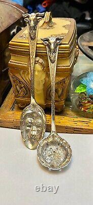 Silver Plate Rams Head Berry Set MARTIN HALL & CO Sheffield 1868