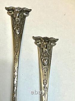 Silver Plate Rams Head Berry Set MARTIN HALL & CO Sheffield 1868