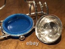 Silver Plate Toast Rack With Central Preserve Pot