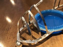 Silver Plate Toast Rack With Central Preserve Pot
