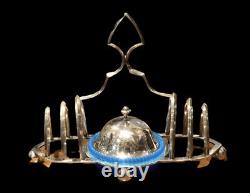 Silver Plate Toast Rack With Central Preserve Pot