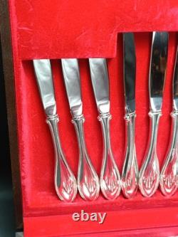 Silver Plated 44 Piece Cutlery Set Oneida Canteen in Original Box MCM Vintage
