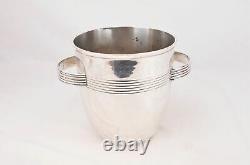 Silver-Plated Art Deco Streamline Moderne Champagne Cooler Bucket, 19.5cm C. 1935