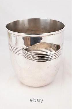 Silver-Plated Art Deco Streamline Moderne Champagne Cooler Bucket, 19.5cm C. 1935