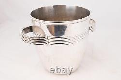 Silver-Plated Art Deco Streamline Moderne Champagne Cooler Bucket, 19.5cm C. 1935