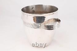 Silver-Plated Art Deco Streamline Moderne Champagne Cooler Bucket, 19.5cm C. 1935
