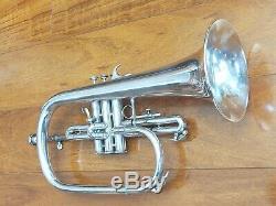 Silver Plated Blessing XL Flugelhorn in C with Original Hard Case and Benge MPC