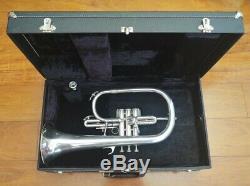 Silver Plated Blessing XL Flugelhorn in C with Original Hard Case and Benge MPC