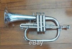 Silver Plated Blessing XL Flugelhorn in C with Original Hard Case and Benge MPC