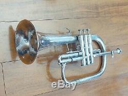 Silver Plated Blessing XL Flugelhorn in C with Original Hard Case and Benge MPC