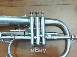 Silver Plated Blessing XL Flugelhorn in C with Original Hard Case and Benge MPC