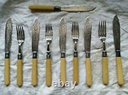Silver Plated Bone Handle FISH Cutlery Eaters Decorative Knives Forks Hallmarked