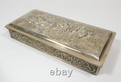 Silver Plated Box Approx. 1900 Horse Carriage