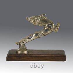 Silver Plated Bronze entitled Leaping Horse Car Mascot by François Bazin