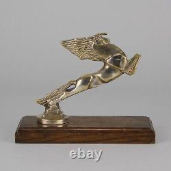 Silver Plated Bronze entitled Leaping Horse Car Mascot by François Bazin