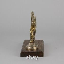 Silver Plated Bronze entitled Leaping Horse Car Mascot by François Bazin