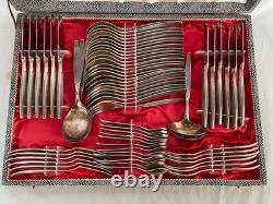 Silver Plated Canteen of Cutlery -Mid Century 65 Pc Cutlery Set Solingen German