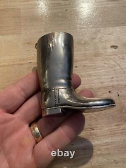 Silver Plated Cowboy Boot England Made Collector 11oz Western Paperweight GIFT