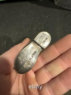 Silver Plated Cowboy Boot England Made Collector 11oz Western Paperweight GIFT