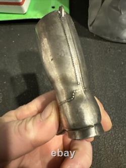 Silver Plated Cowboy Boot England Made Collector 11oz Western Paperweight GIFT