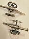 Silver Plated Desk Top Ornaments 2 Cannons 6x3.75x2.5 inches made in England