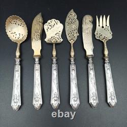 Silver Plated Dessert Forks Art Nouveau Orchidée Minerva Mark