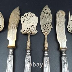 Silver Plated Dessert Forks Art Nouveau Orchidée Minerva Mark