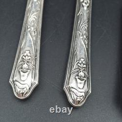 Silver Plated Dessert Forks Art Nouveau Orchidée Minerva Mark