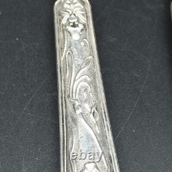 Silver Plated Dessert Forks Art Nouveau Orchidée Minerva Mark