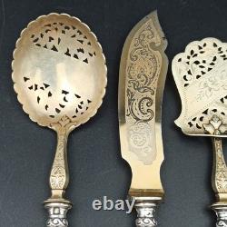 Silver Plated Dessert Forks Art Nouveau Orchidée Minerva Mark