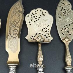 Silver Plated Dessert Forks Art Nouveau Orchidée Minerva Mark