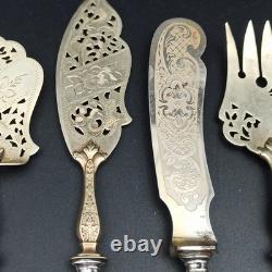 Silver Plated Dessert Forks Art Nouveau Orchidée Minerva Mark