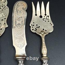 Silver Plated Dessert Forks Art Nouveau Orchidée Minerva Mark Silver Plated Dessert Forks Art Nouveau Orchidée Minerva Mark